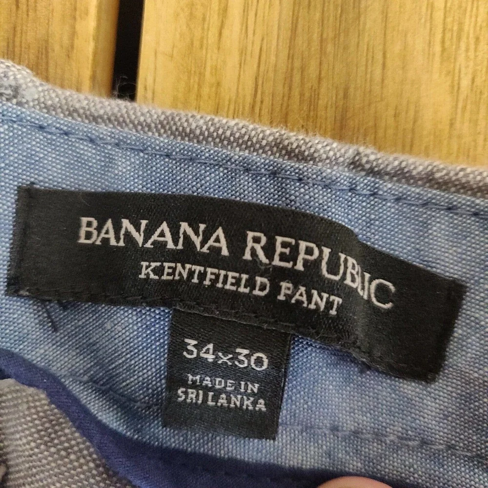 Banana Republic linen Mens Dress Pants Kentfield Gray Size 34 Inseam